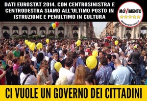 ITALIA ULTIMA PER SPESA PUBBLICA IN ISTRUZIONE, CI VUOLE UN GOVERNO DI CITTADINI!