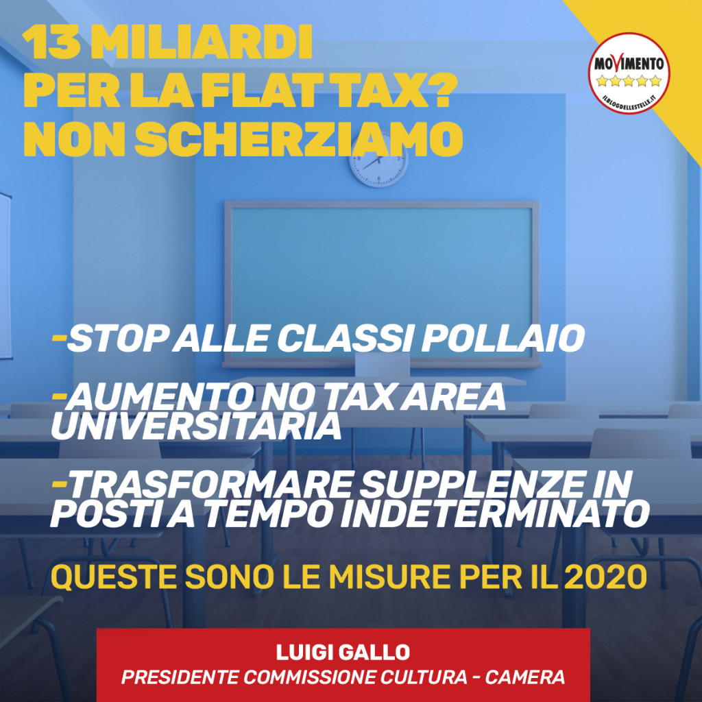 Stop Classi Pollaio, ampliamento no tax area universitaria e decreto dignità per la scuola